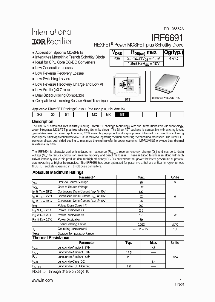 IRF6691_1255531.PDF Datasheet