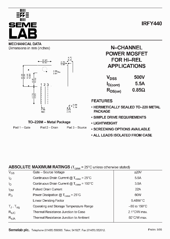 IRFY440_1256239.PDF Datasheet