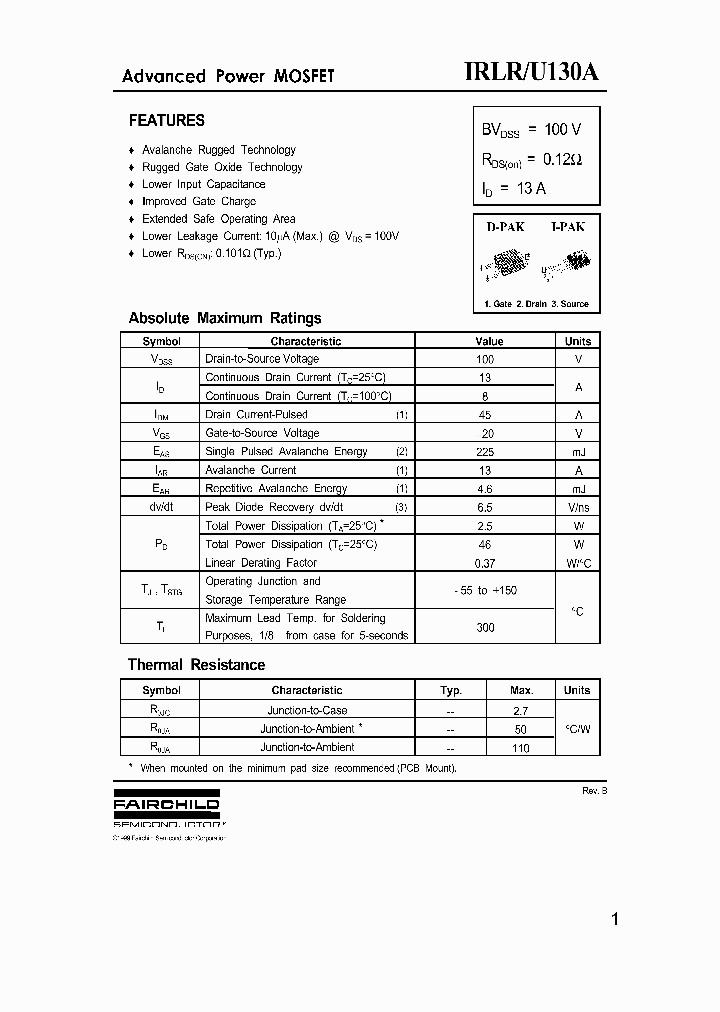 IRLRU130A_1256899.PDF Datasheet