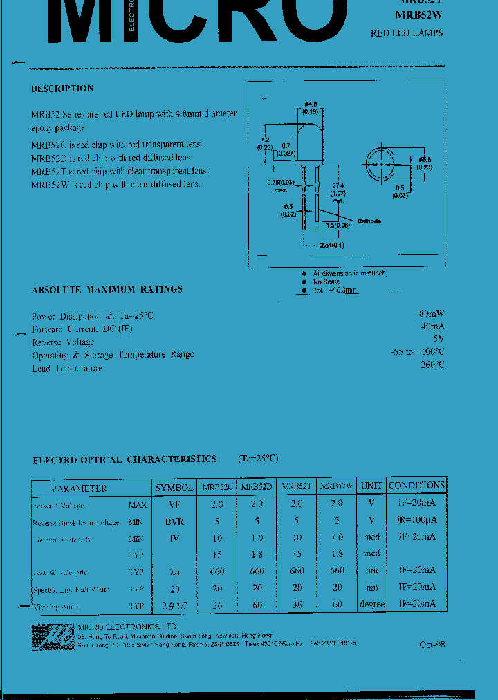 MRB52W_1283387.PDF Datasheet