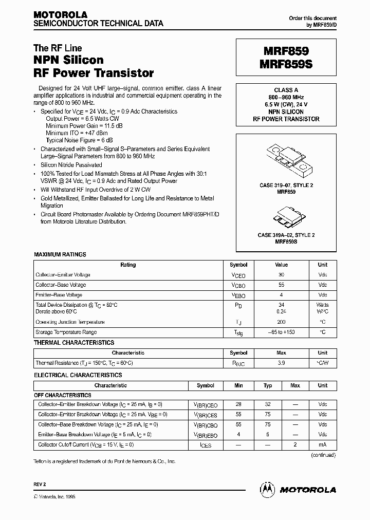 MRF859_1067132.PDF Datasheet