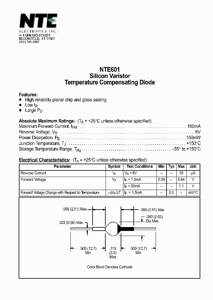 NTE601_1291094.PDF Datasheet