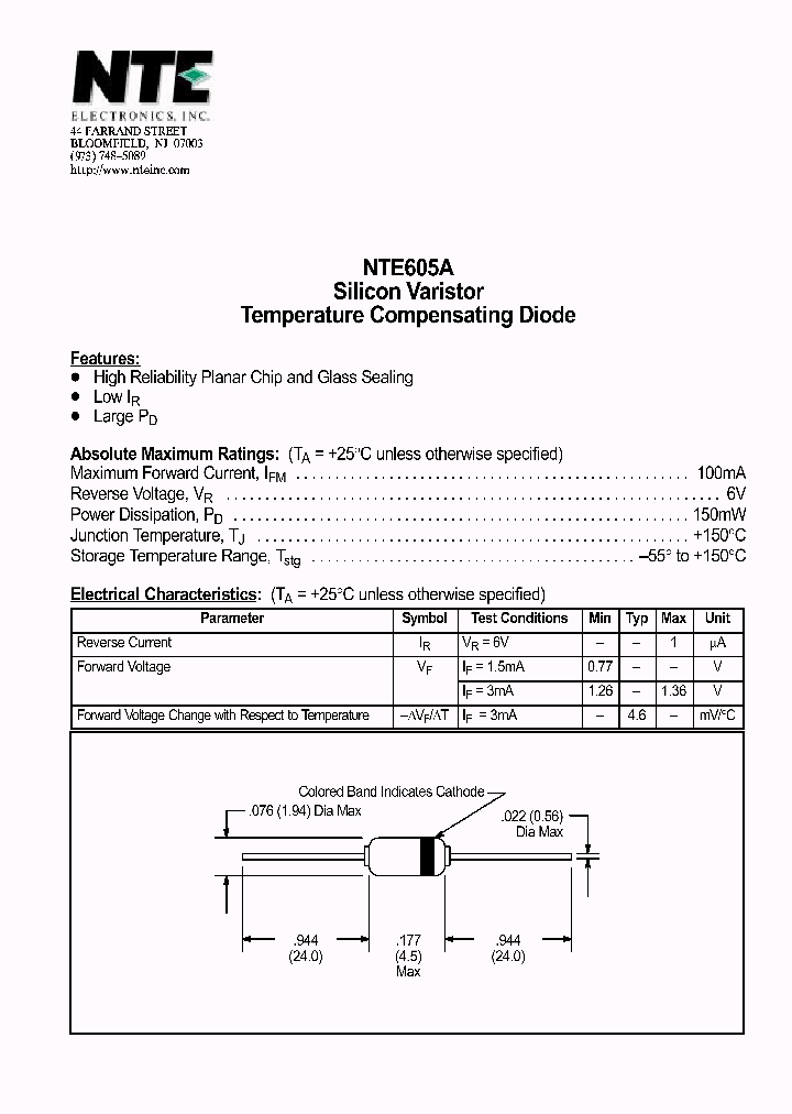 NTE605A_1291101.PDF Datasheet