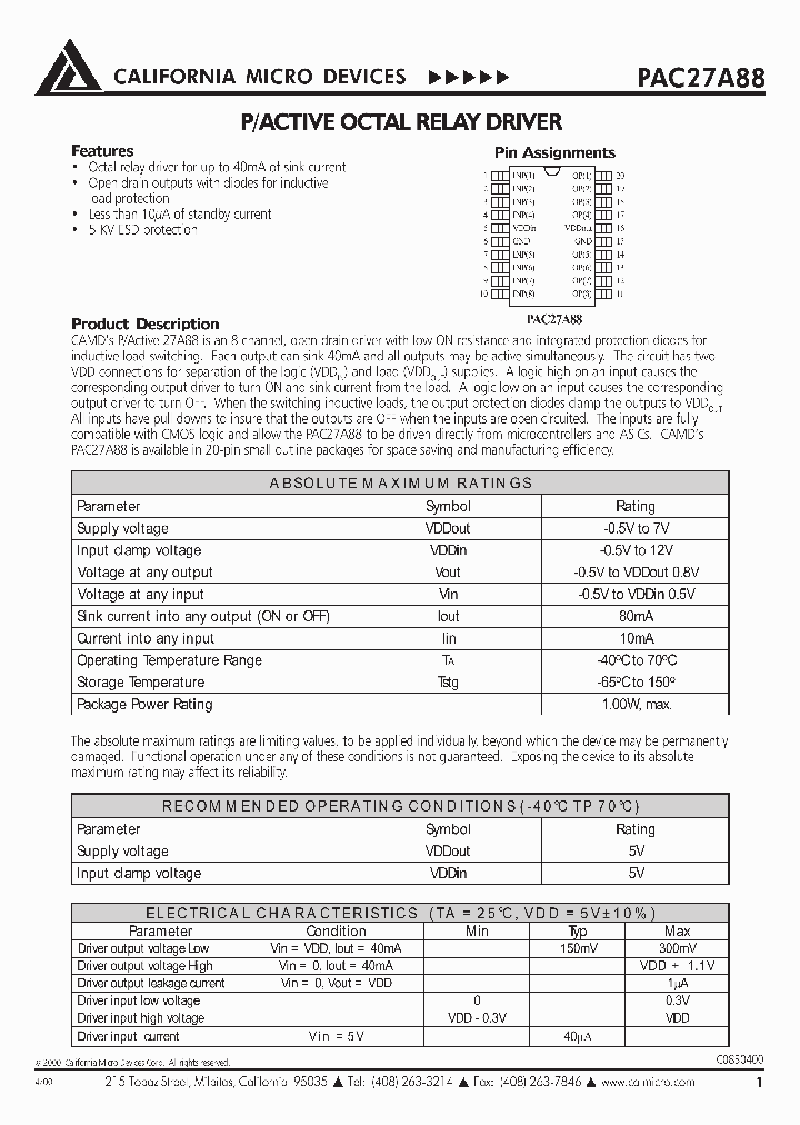 PAC27A88_1039097.PDF Datasheet