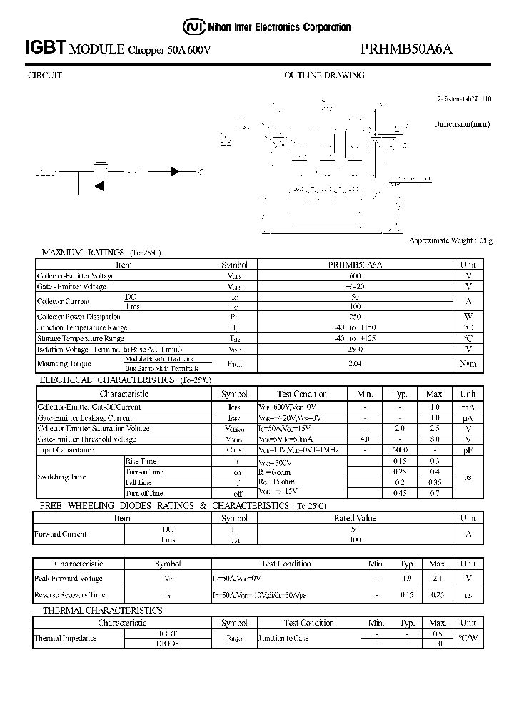 PRHMB50A6A_1297460.PDF Datasheet