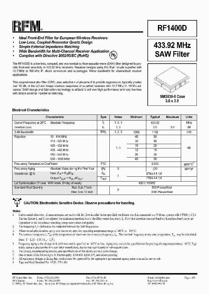 RF1400D_1301199.PDF Datasheet