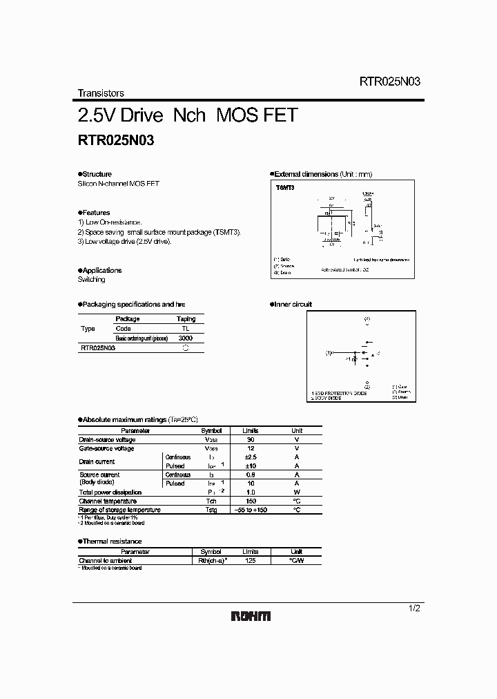 RTR025N03_1113490.PDF Datasheet