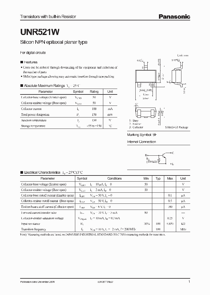 UNR521W_1058609.PDF Datasheet