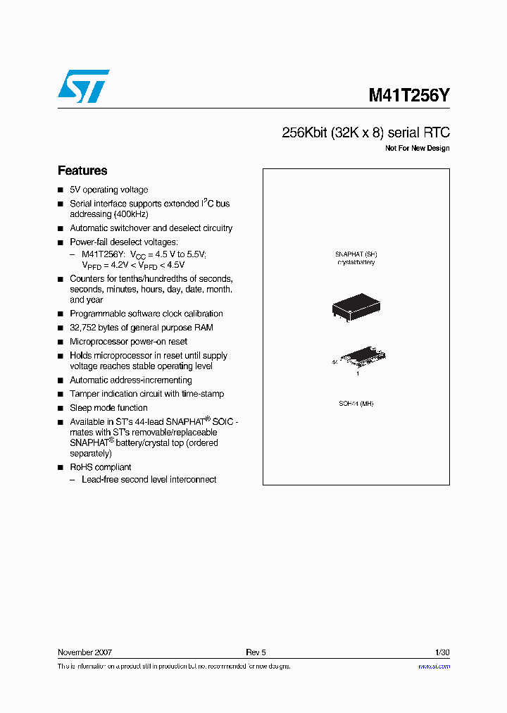 M41T256Y07_4128381.PDF Datasheet