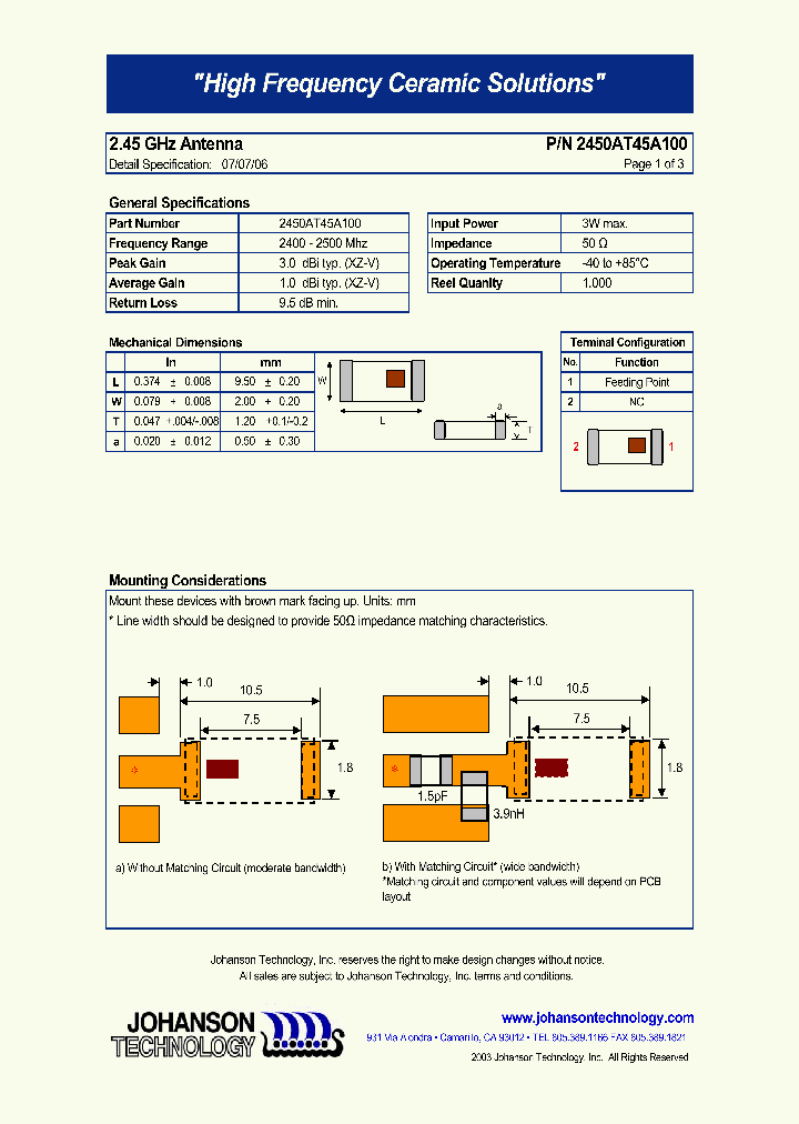 2450AT45A100_4815626.PDF Datasheet