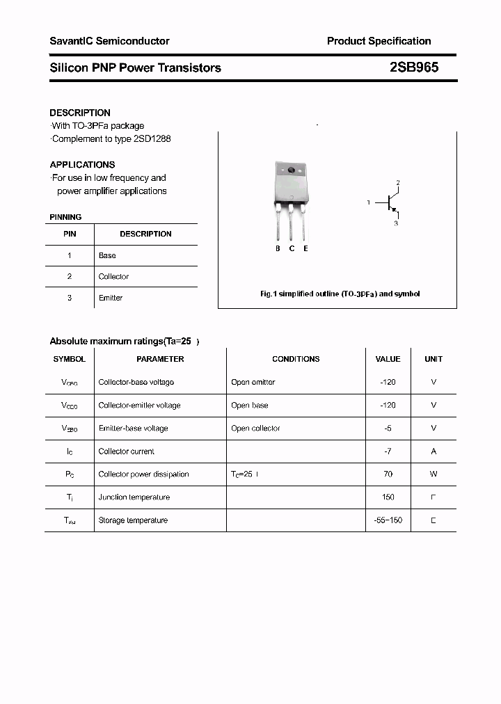 2SB965_4392674.PDF Datasheet