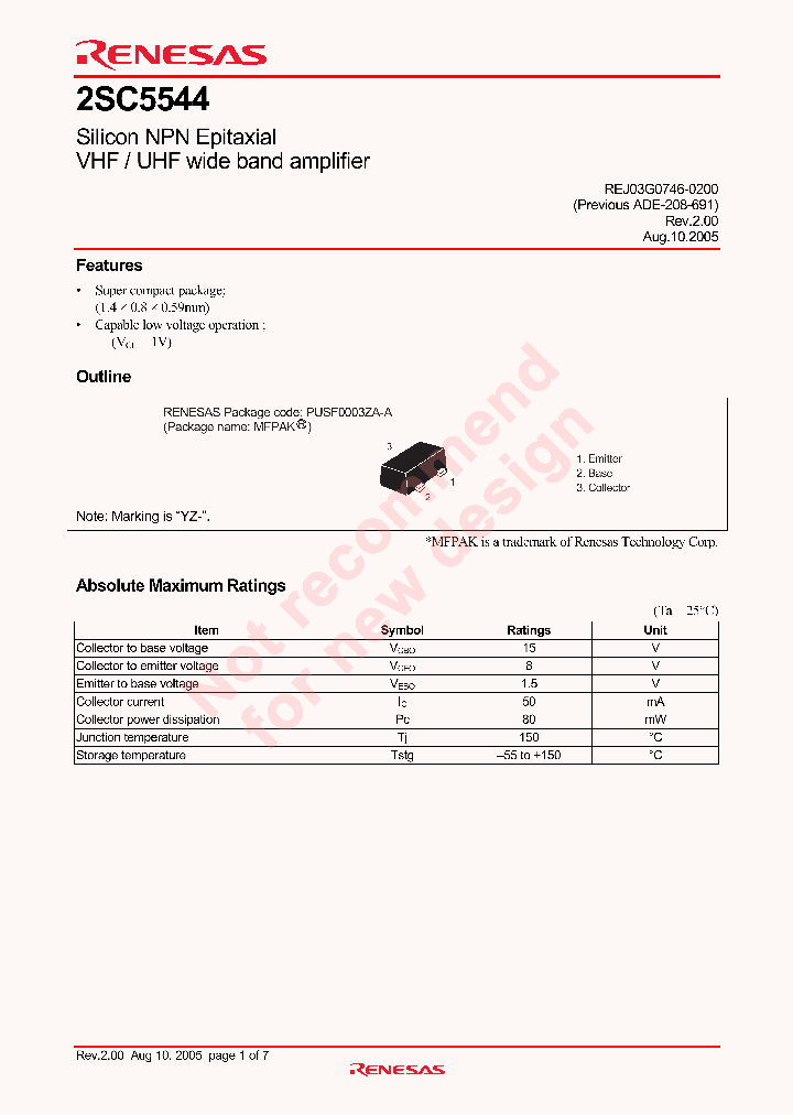 2SC5544YZ-TR-E_4645459.PDF Datasheet