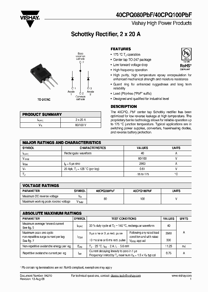 40CPQ080PBF_4379847.PDF Datasheet