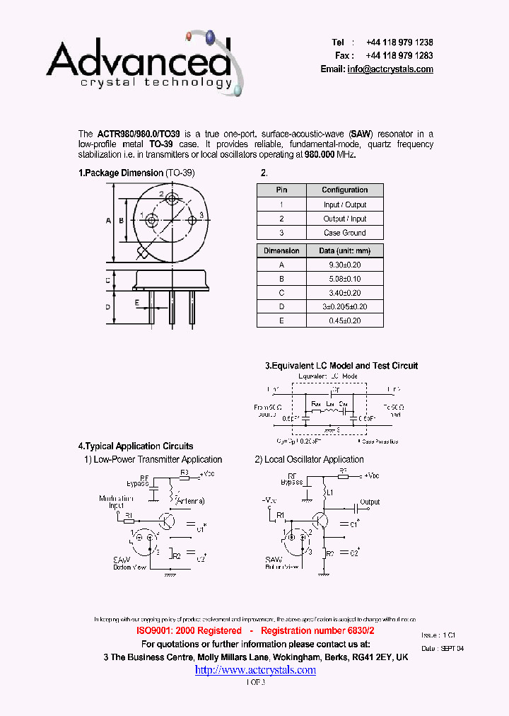 ACTR980_4298011.PDF Datasheet