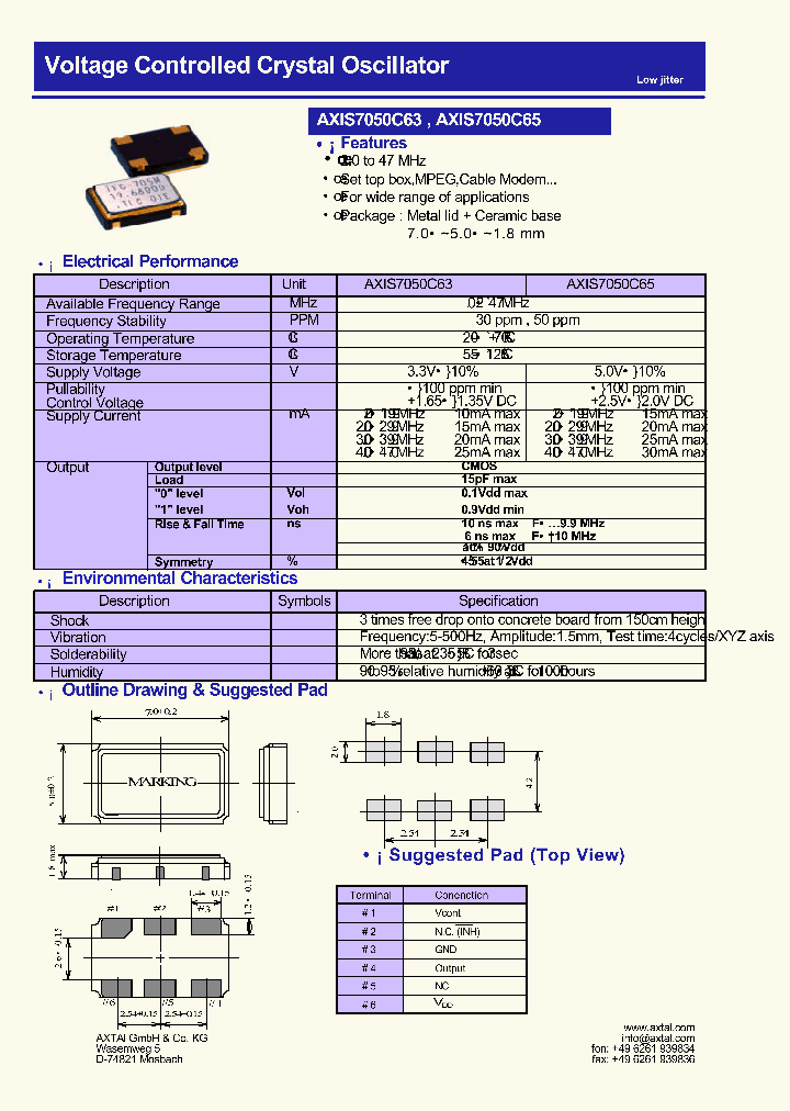 AXIS7050C63_4202972.PDF Datasheet