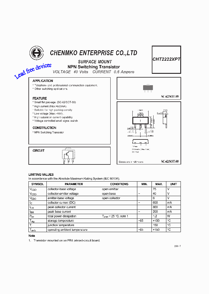 CHT2222XPT_4507268.PDF Datasheet