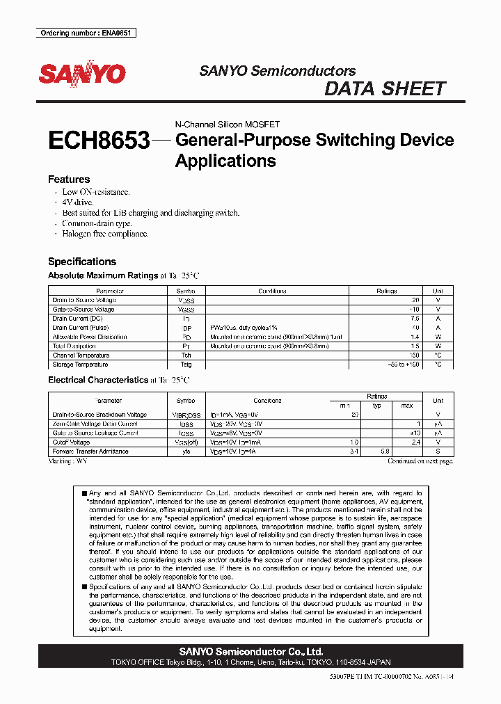 ECH8653_4492493.PDF Datasheet