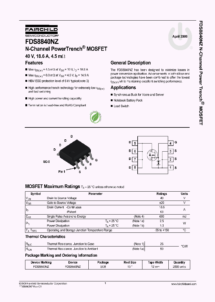 FDS8840NZ_4467296.PDF Datasheet