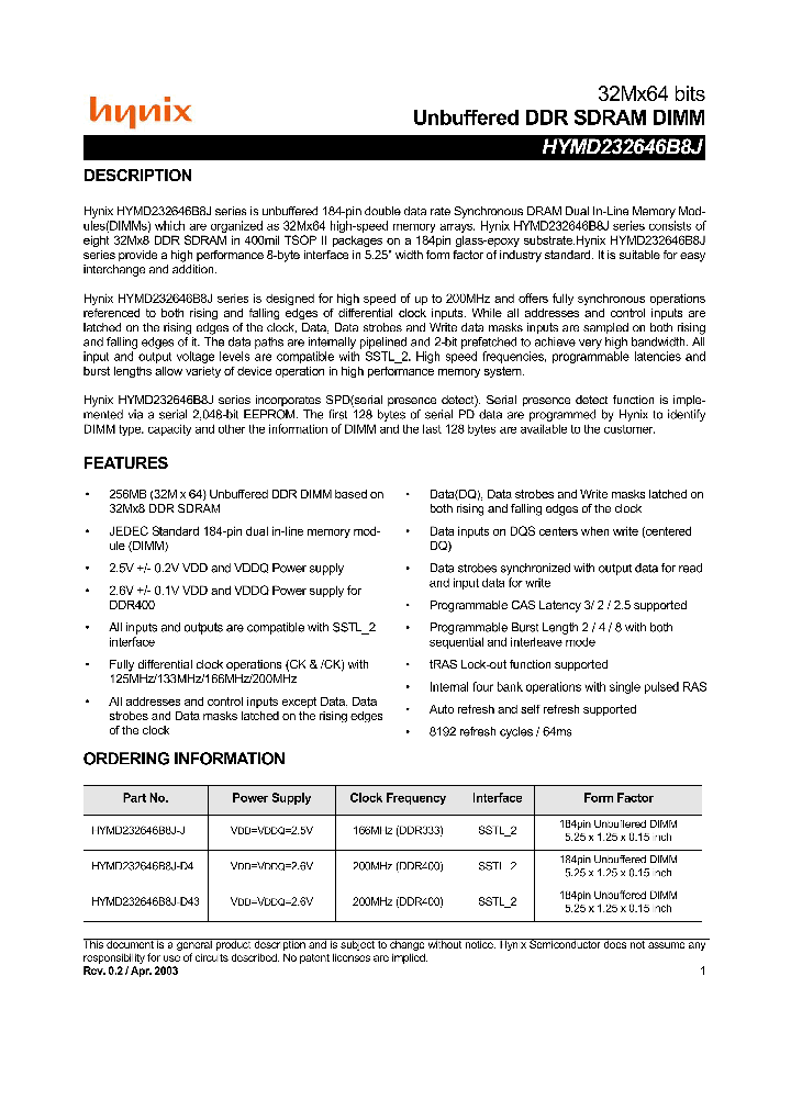 HYMD232646B8J-D4_4538321.PDF Datasheet