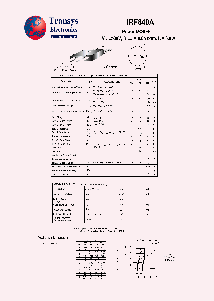 IRF840A_4174445.PDF Datasheet