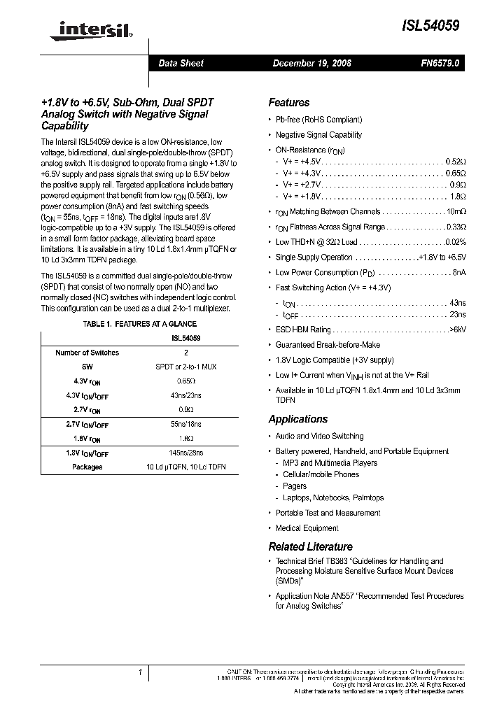 ISL54059IRUZ-T_4821061.PDF Datasheet