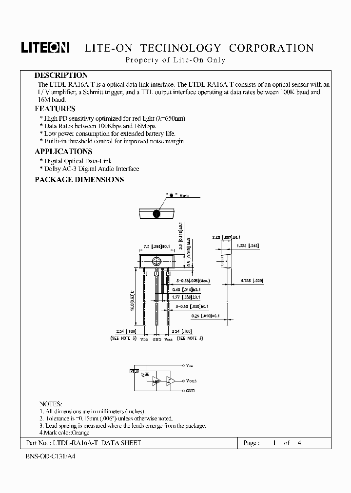 LTDL-RA16A-T_4708554.PDF Datasheet