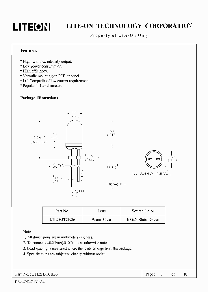 LTL2H3TCKS6_4599648.PDF Datasheet