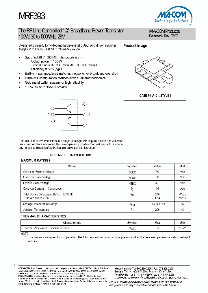 MRF393_4769760.PDF Datasheet