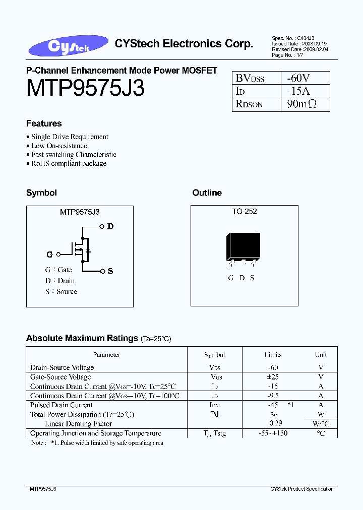 MTP9575J3_4646565.PDF Datasheet