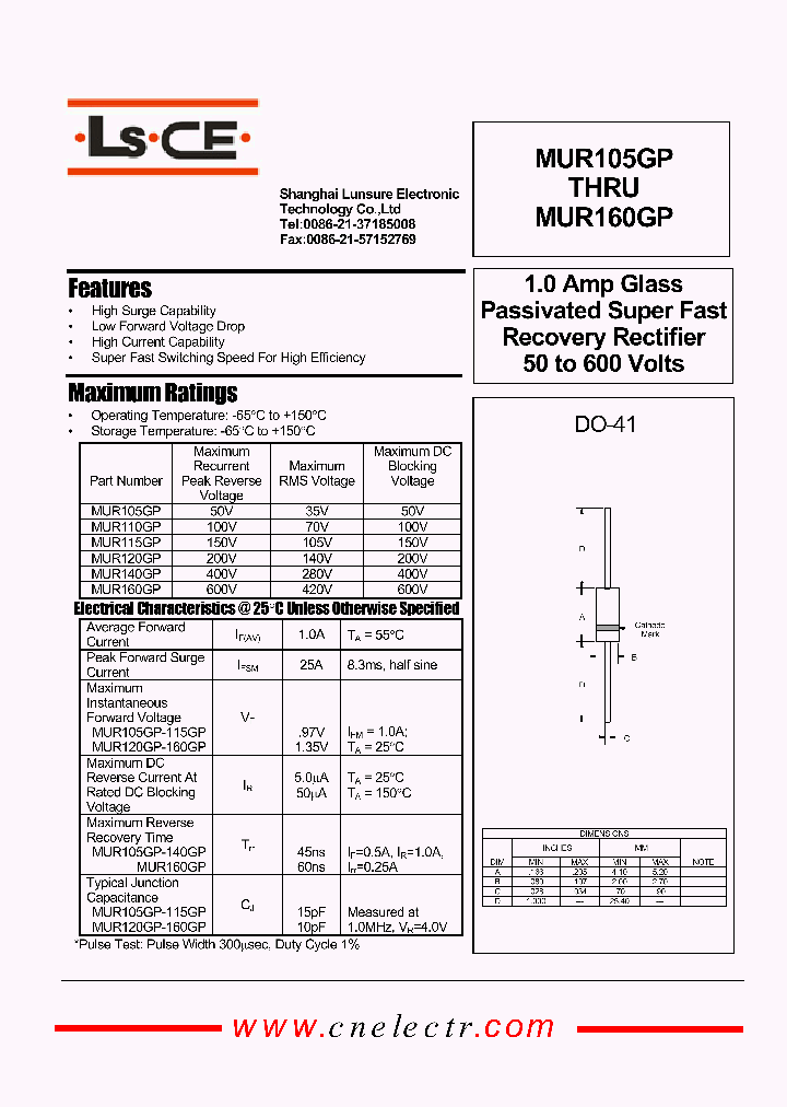 MUR140GP_4509160.PDF Datasheet