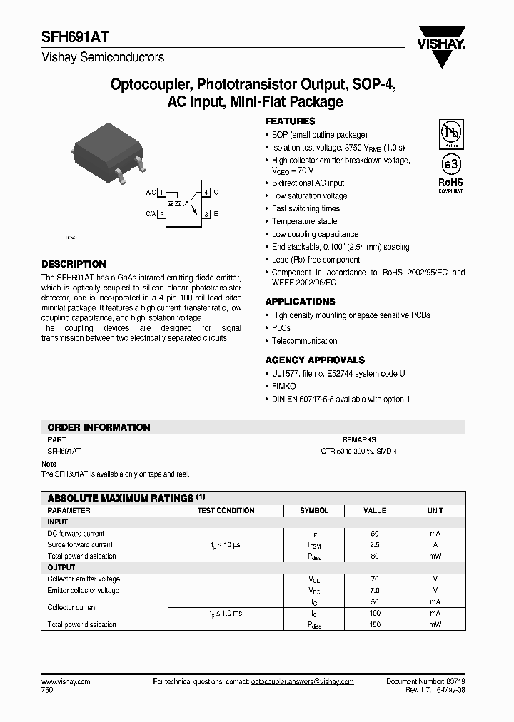 SFH691AT_4302156.PDF Datasheet