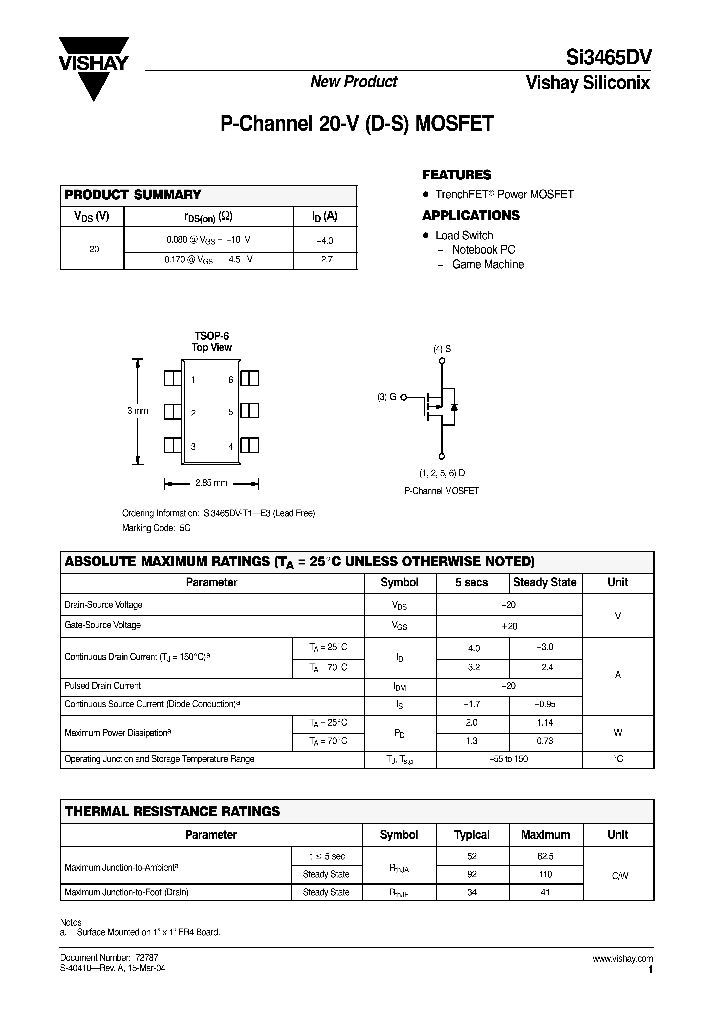 SI3465DV_4687883.PDF Datasheet