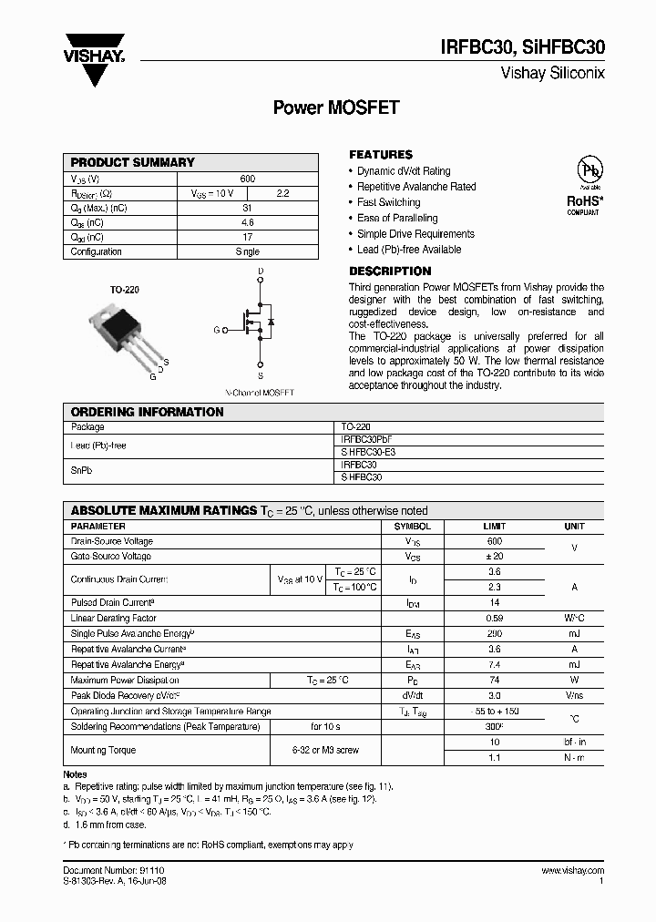 SIHFBC30_4788976.PDF Datasheet