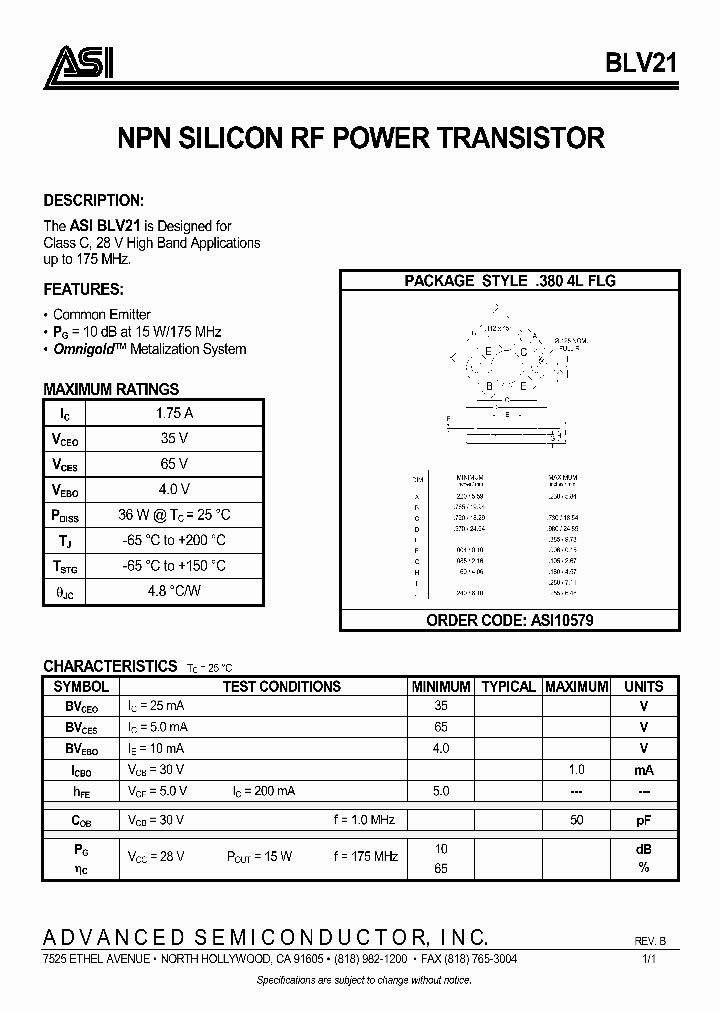 BLV21_976323.PDF Datasheet