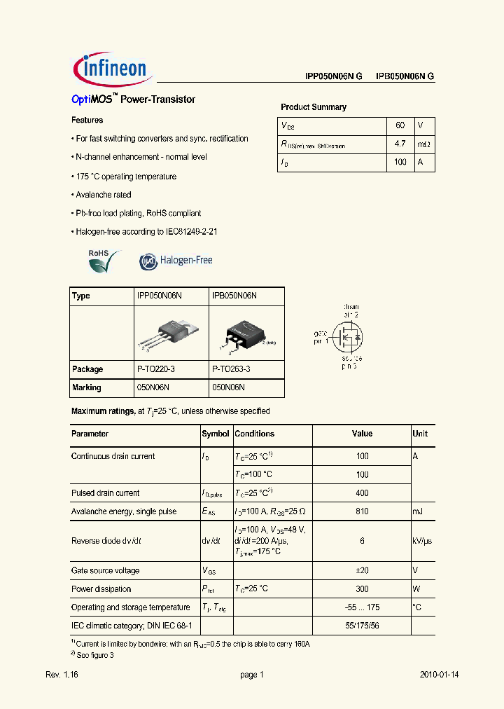 IPP050N06NG_4932212.PDF Datasheet