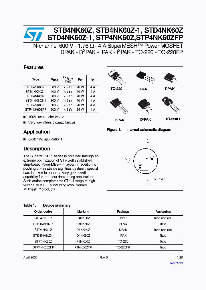 STP4NK60ZFP_4992340.PDF Datasheet