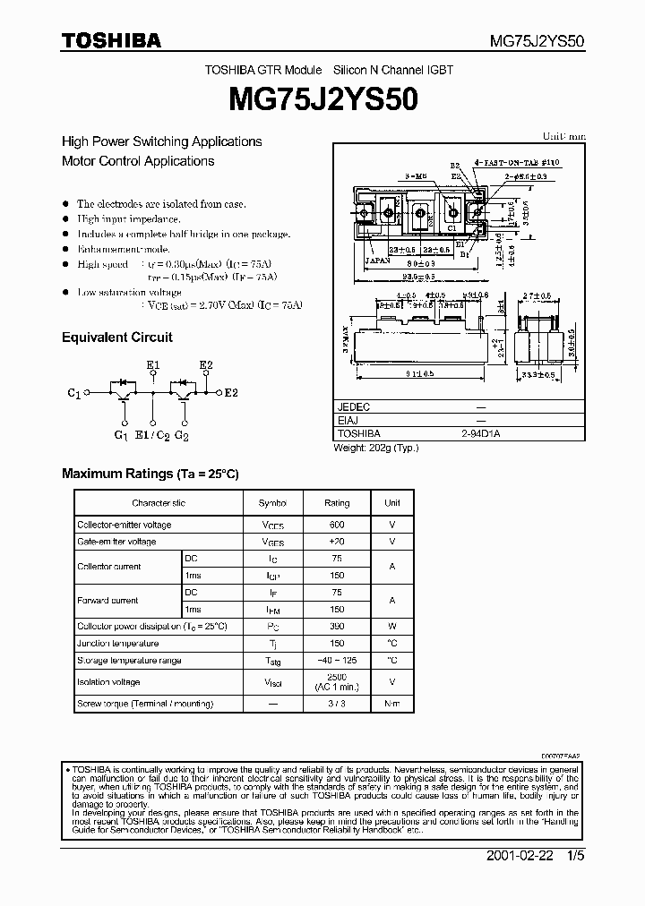 MG75J2YS50_4999717.PDF Datasheet