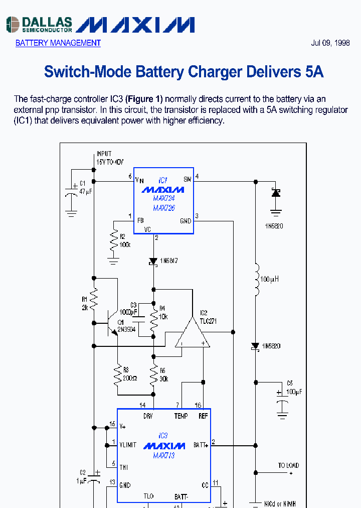 Max713 схема зарядного устройства