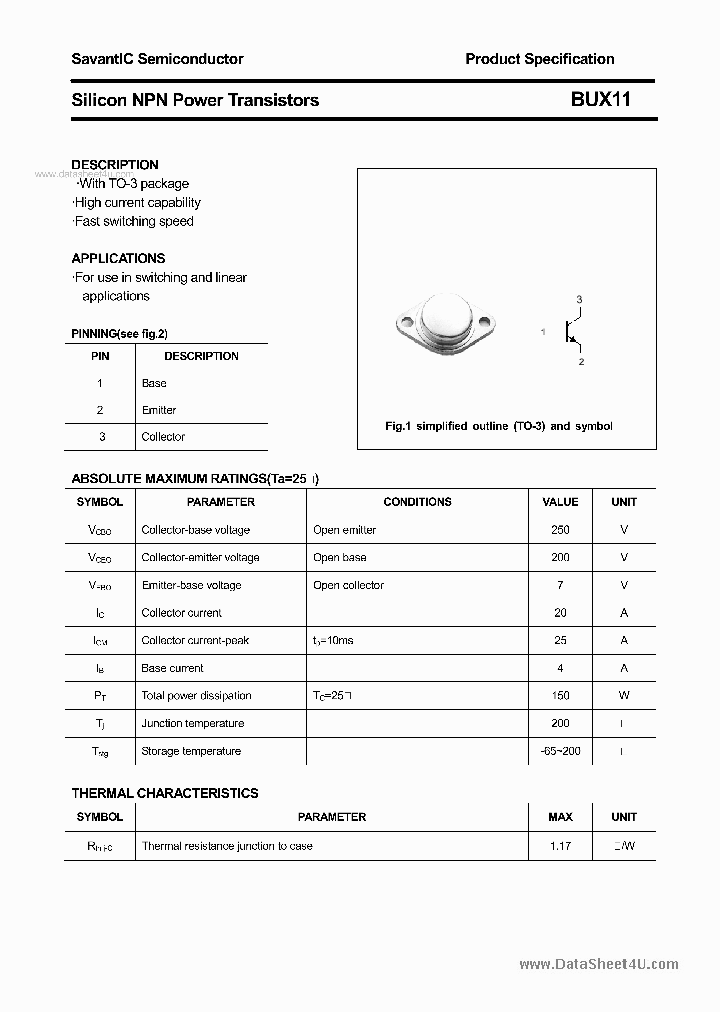 BUX11_134824.PDF Datasheet