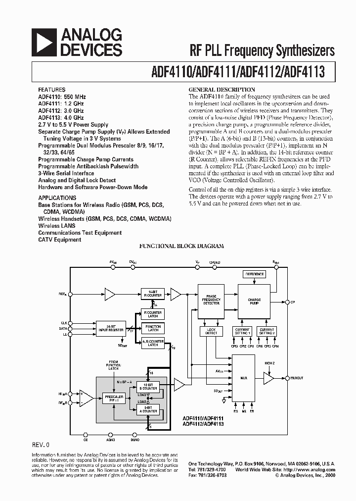 ADF4110BCP_391307.PDF Datasheet