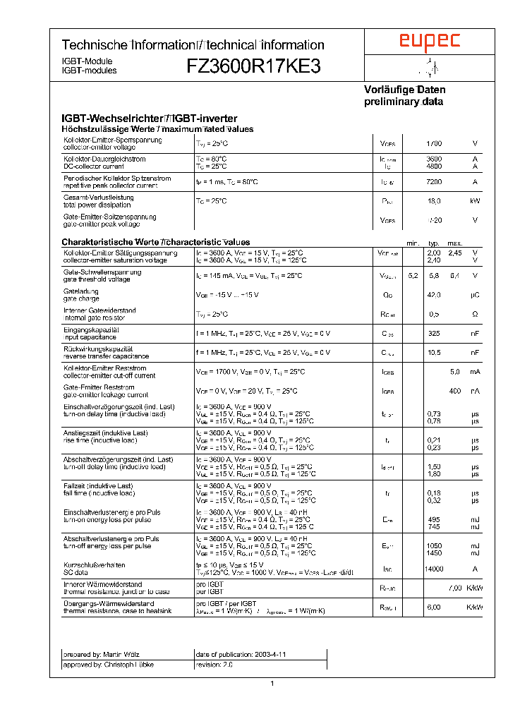 FZ3600R17KE3_1073868.PDF Datasheet