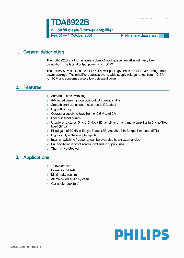 TDA8922B_858368.PDF Datasheet