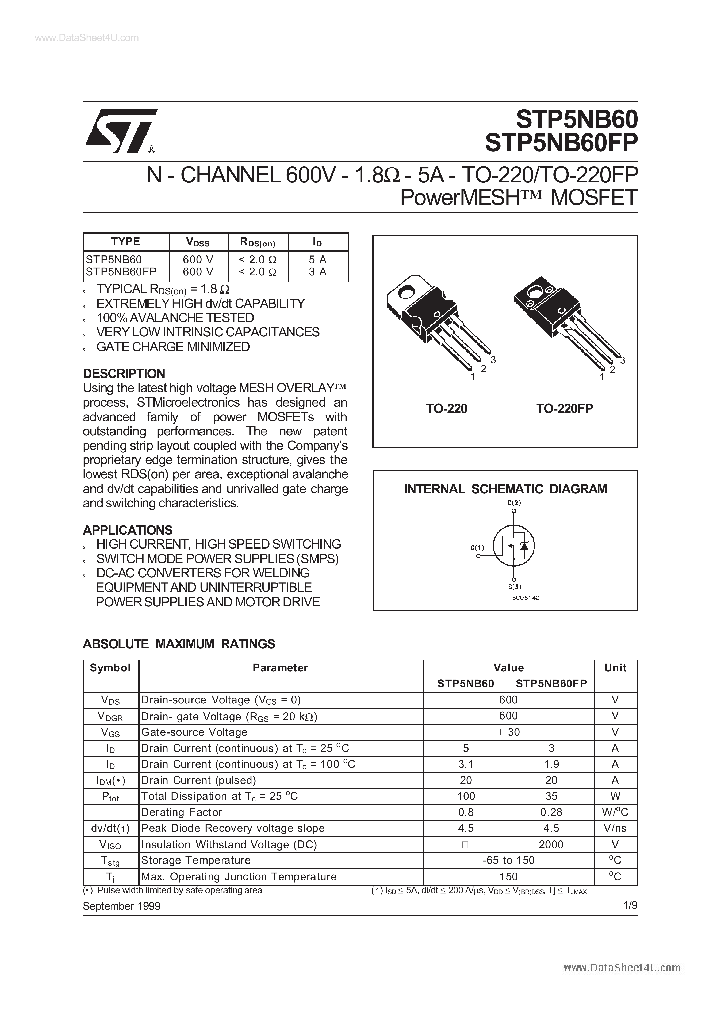 P5NB60FP_890330.PDF Datasheet