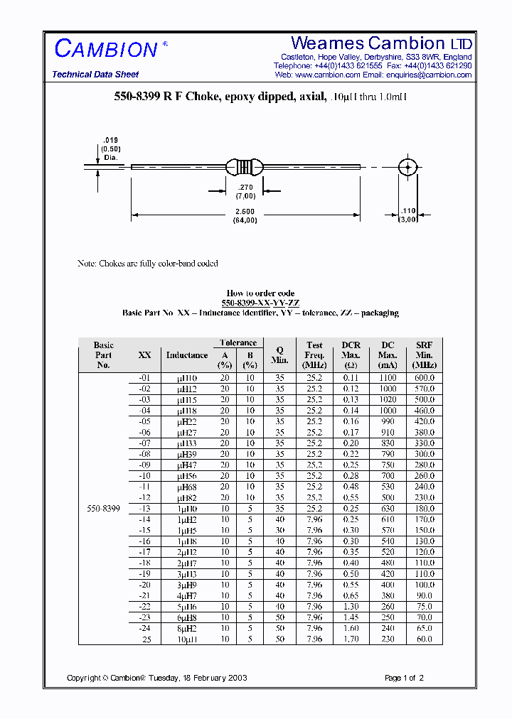 550-8399_1497099.PDF Datasheet