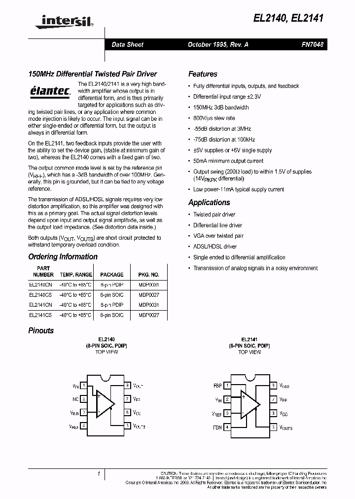 EL2140_1552277.PDF Datasheet