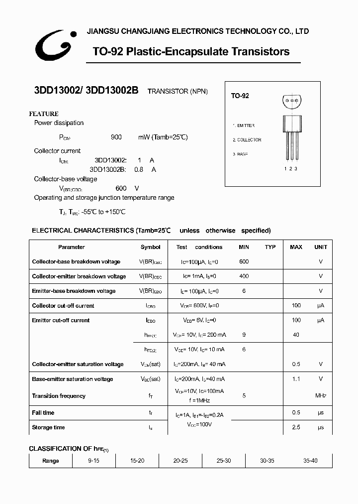 3DD13002B-TO-92_874518.PDF Datasheet