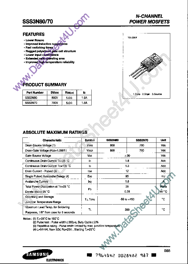 SSS3N70_1646337.PDF Datasheet