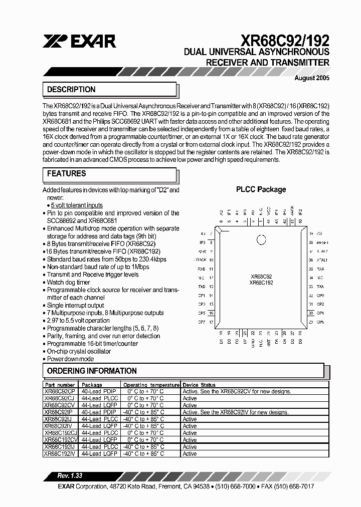 XR68C92CJ-0A-EVB_1618619.PDF Datasheet