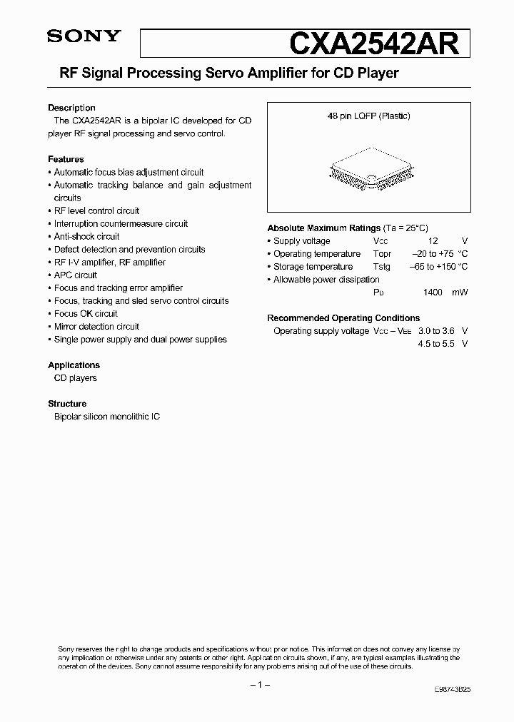 CXA2542AR_1924336.PDF Datasheet