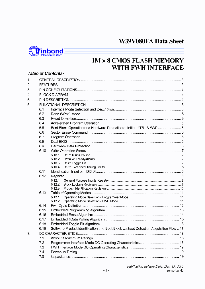 W39V080FA_1965949.PDF Datasheet